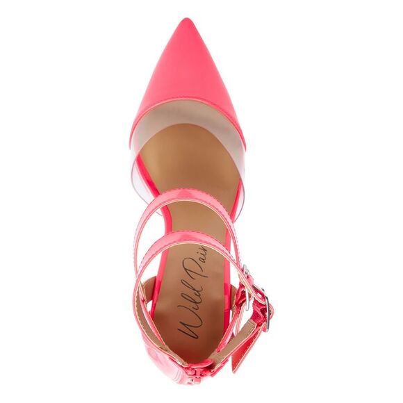 WILD PAIR Womens Pink Closure Transparent Sides Daymian Stiletto Pumps 5 M - Picture 3 of 4